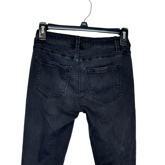 Design Lab Women's Jeans Lord Taylor Skinny Stretch Distressed Mid-Rise Black 25 - Picture 9 of 11